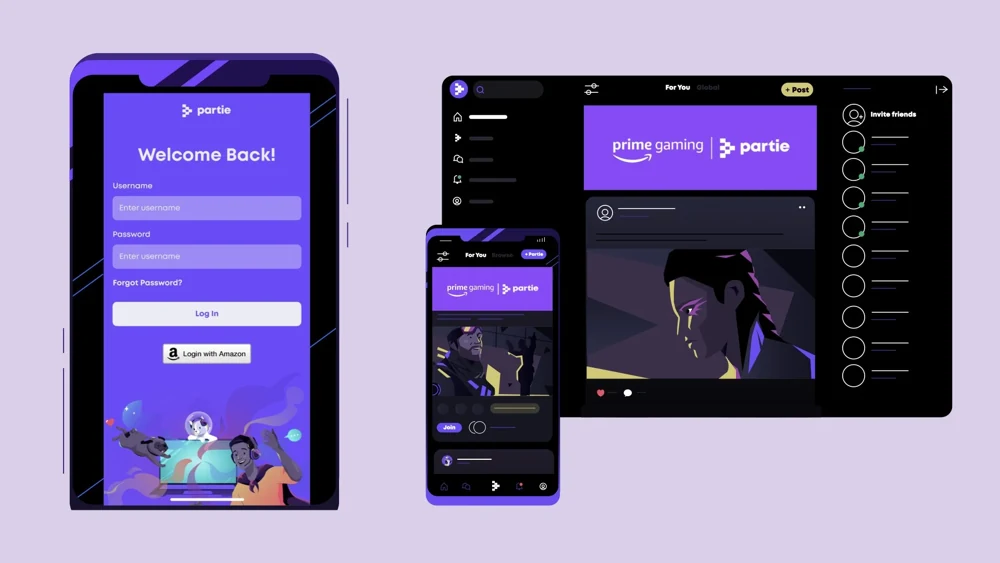 Partie mobile and desktop platform with its Prime Gaming integration